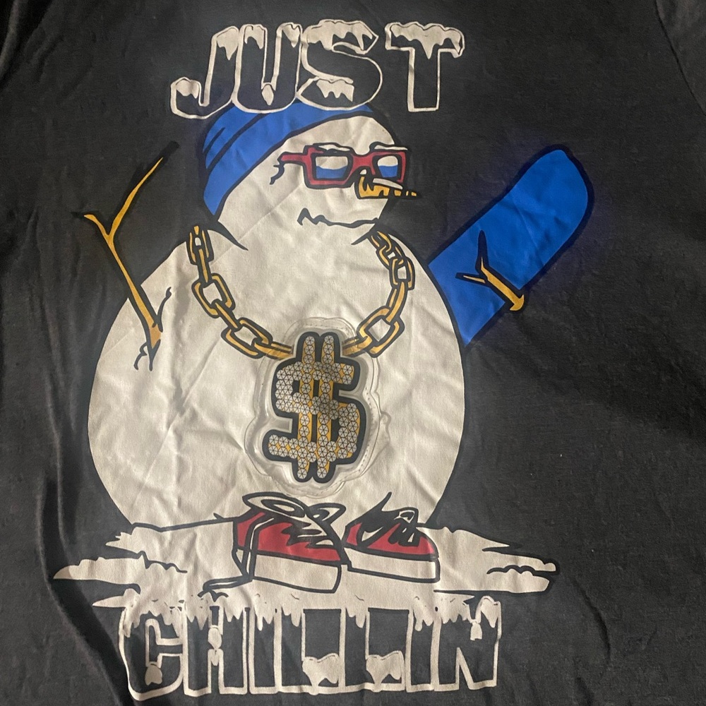 Graphic Tee with Snowman Design